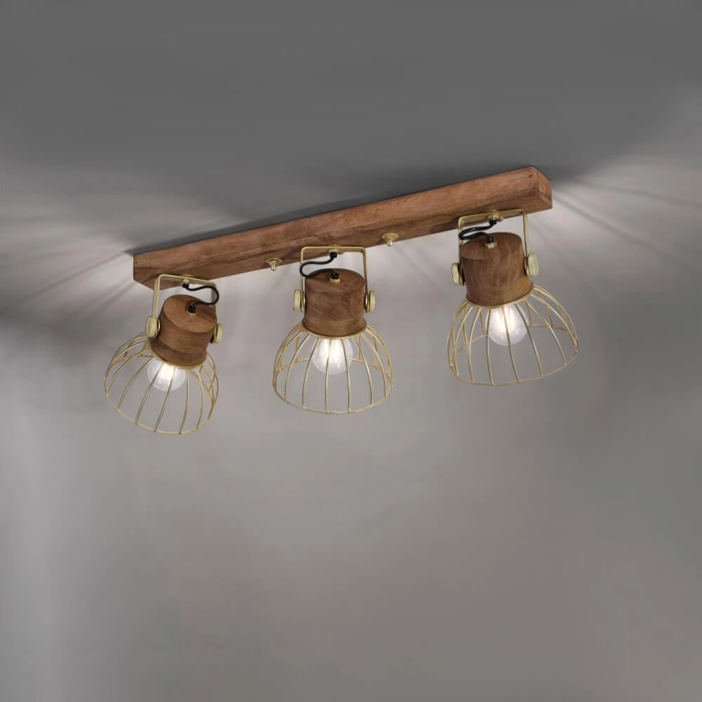 Plafonnier Alami laiton brun 3 lumières Just Light 4043689976231