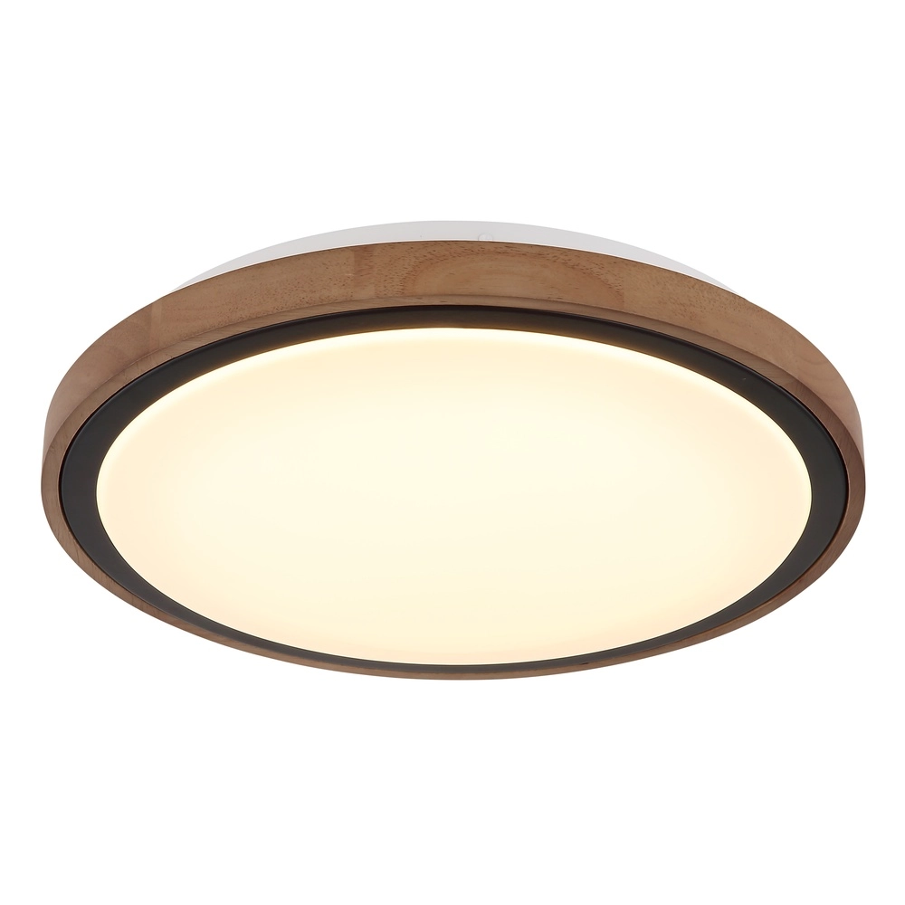 Lampe de plafond Bruno Ø 36 cm noir avec bois Globo 9007371474592