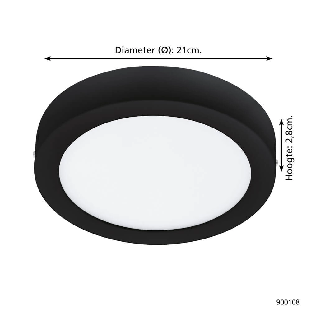 Plafonnier Zigbee Fueva-Z Ø 21cm noir Eglo 9008606225644