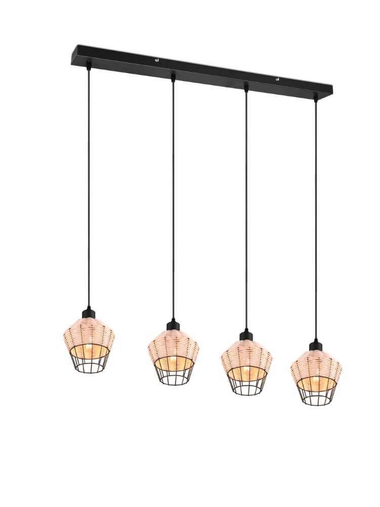 Lampe suspendue pour table à manger Borka rotin Trio 4017807556179