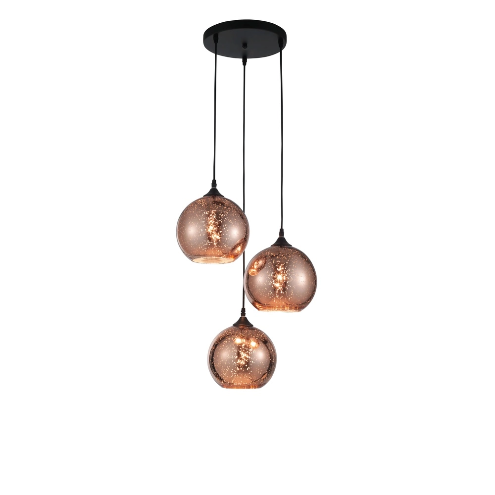Suspension Blaze Verre cuivré à 3 lumières Lyora 5212017412744