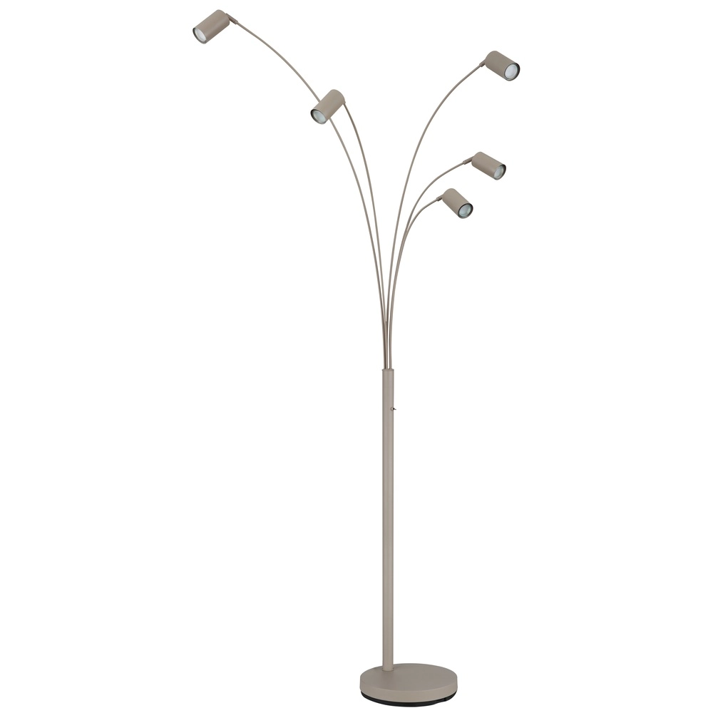 Lampadaire 5 lumières Robby brun sable Globo 9007371566365