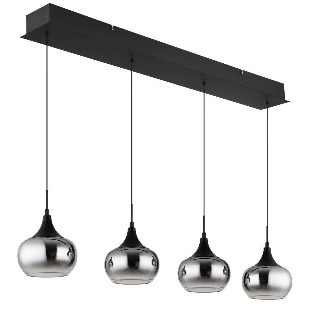 Lampe pendante de conception Lui Noir à 4 lumières Globo 9007371589609