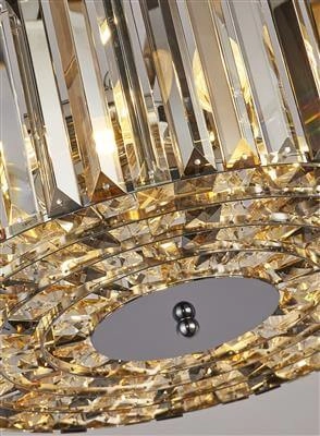 Lampe suspendue Chapeau 42cm chromé avec verre cristal Searchlight 5053423187822