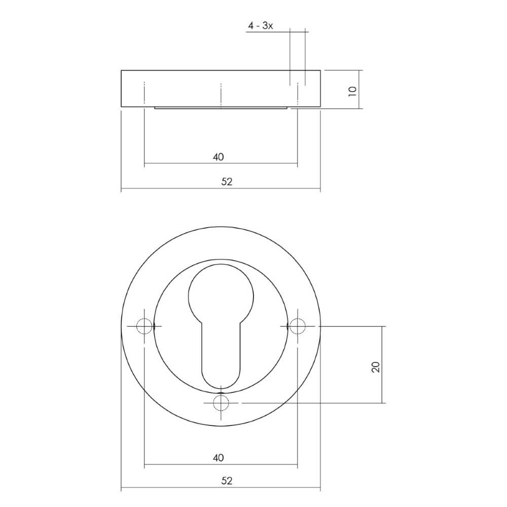 Rosace cylindrique Tira Rond blanc Intersteel 8714186580745