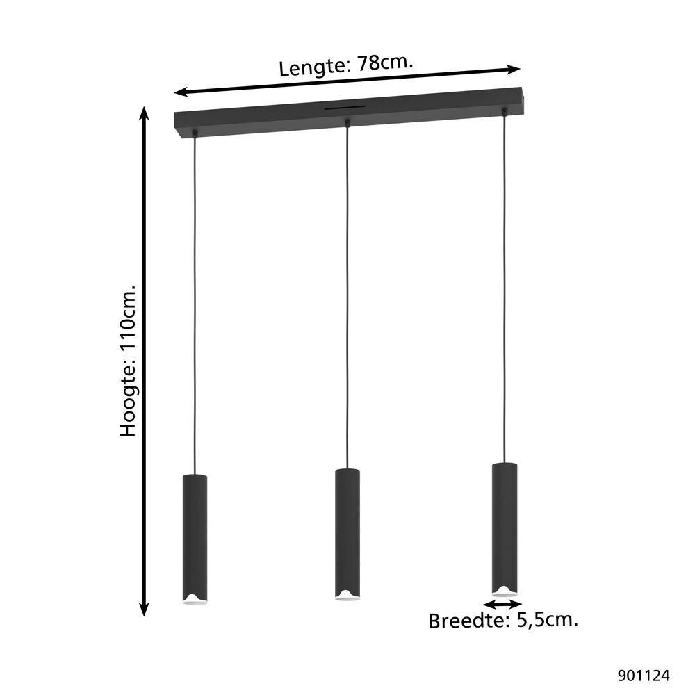 Pendentif Zigbee Balamorta-Z 3x LED - Noir Eglo 9008606312856