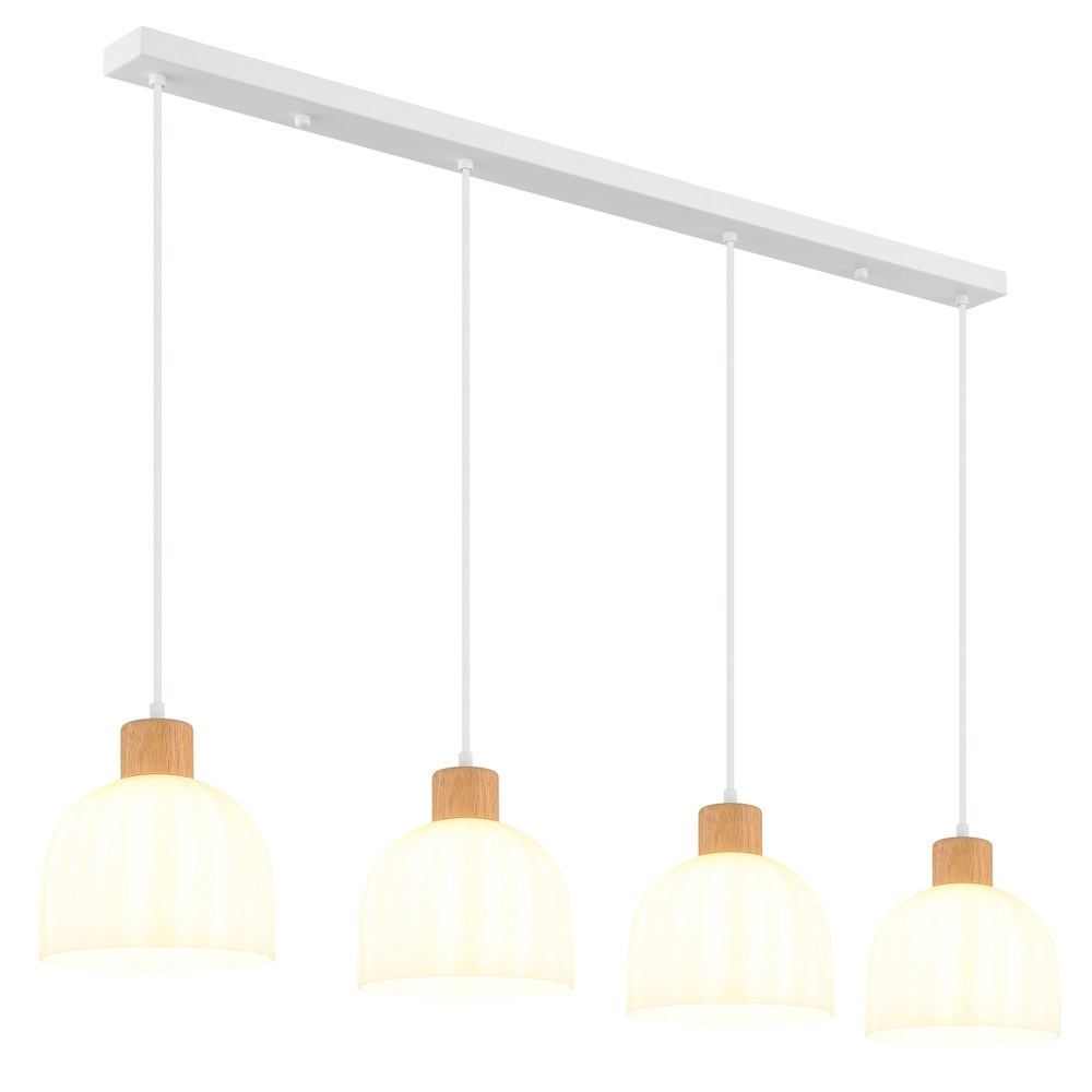 Lampe suspendue à 4 lumières Swanson Blanc