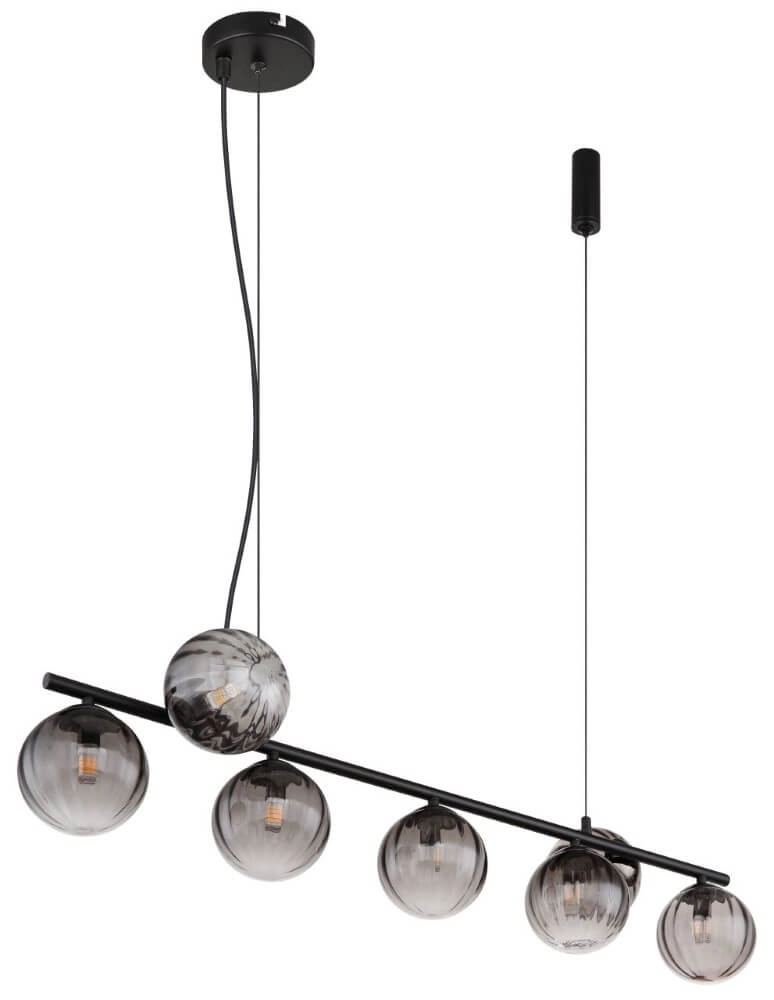 Lampe suspendue 7 lumières Dallerta verre de fumée Globo 9007371452576