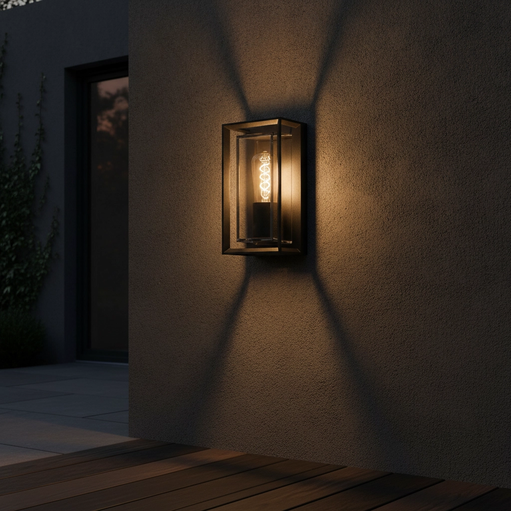 Lampe extérieure élégante Leeds noir - E27 - verre