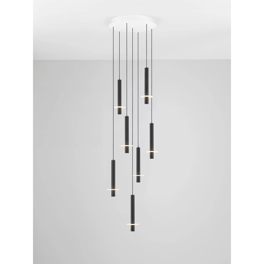 Lampe pendante de conception Noemi noir avec blanc Ø 47cm Lyora 5212063503281