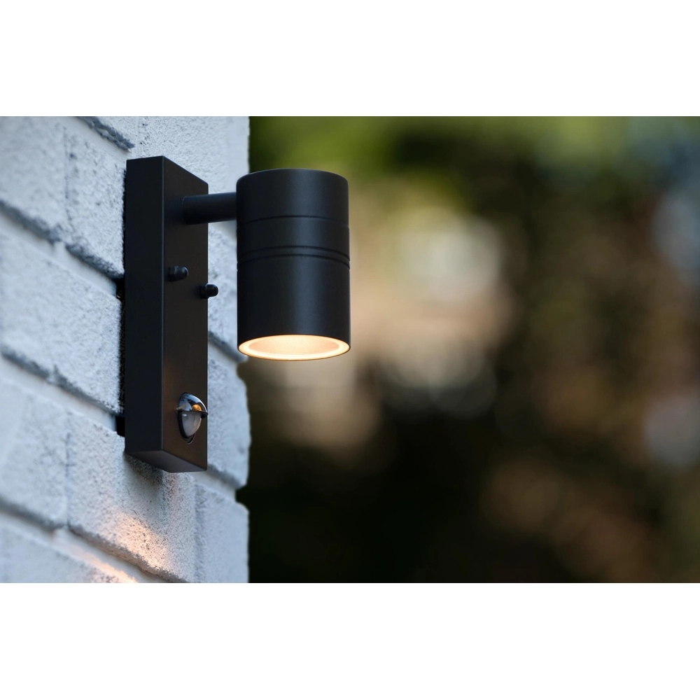 Projecteur mural Arne-Led Ir Noir bas avec capteur Lucide 5411212143853