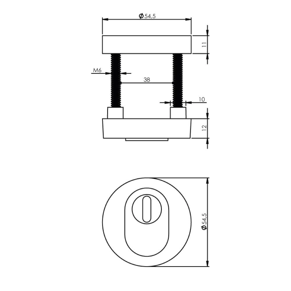 Rosace de sécurité Salus Protection contre la traction du noyau nickel mat Intersteel 8714186079560