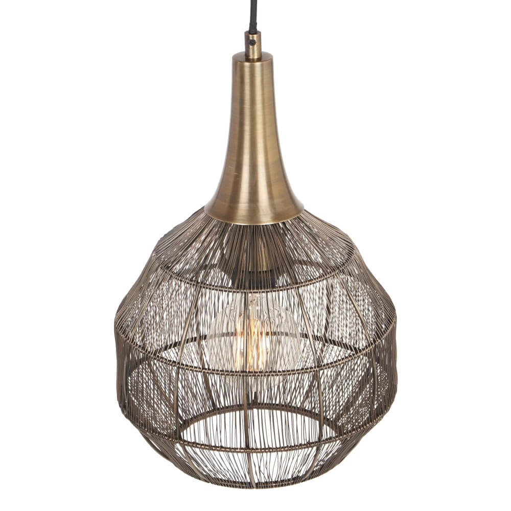 Lampe suspendue ronde Soraya Ø 26cm - bronze Trio 4017807617481