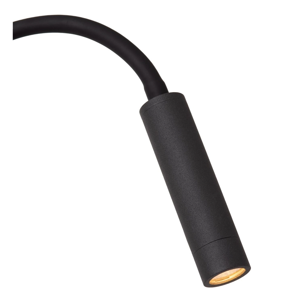 Lampe de chevet Alec noir avec port USB Lucide 5411212031952