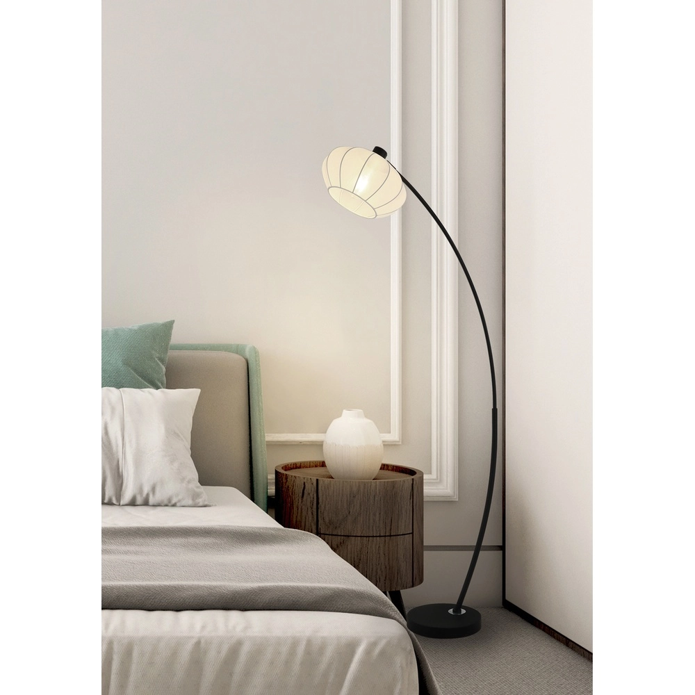 Lampadaire Radiant noir avec capuche Searchlight 5053423300900