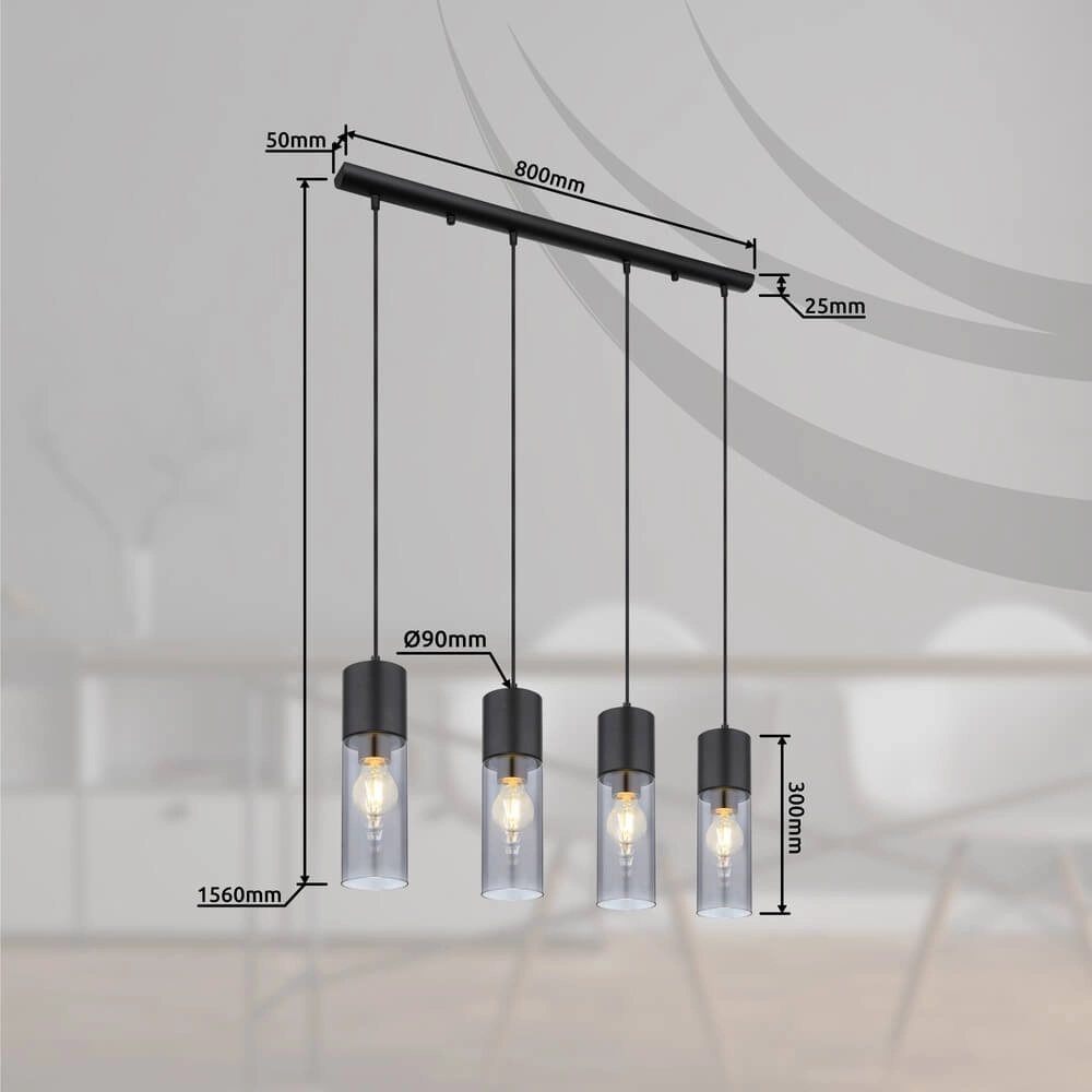 Suspension élégante Annika 4 lumières Globo 9007371439768