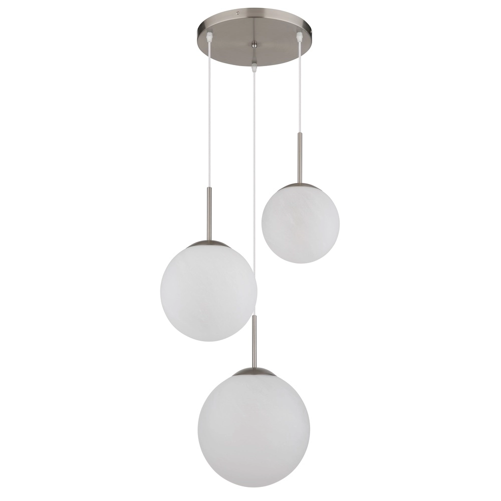 Lampe pendante de conception Kop cartouche nickel à 3 lumières Globo 9007371513994