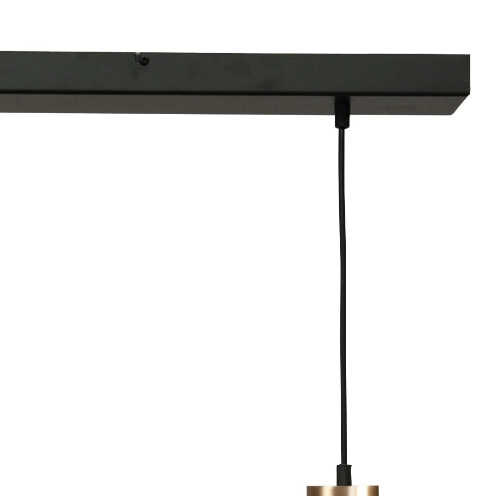 Lampe suspendue noire avec de l'or Bounty Verre cylindrique à 3 lumières Masterlight 8718121247724