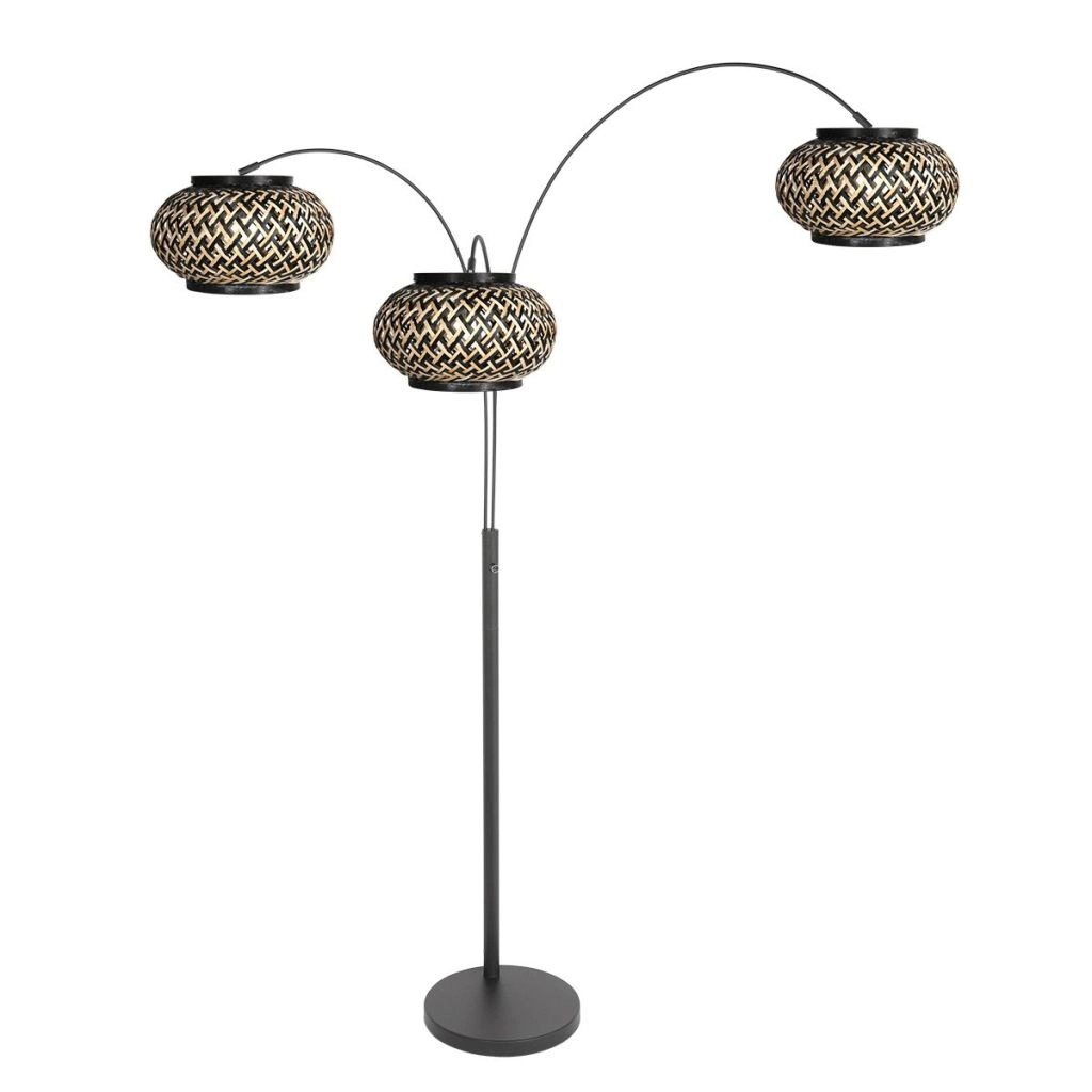 Lampe de pied Nox Light avec des capuchons de bambou Steinhauer 8712746182880