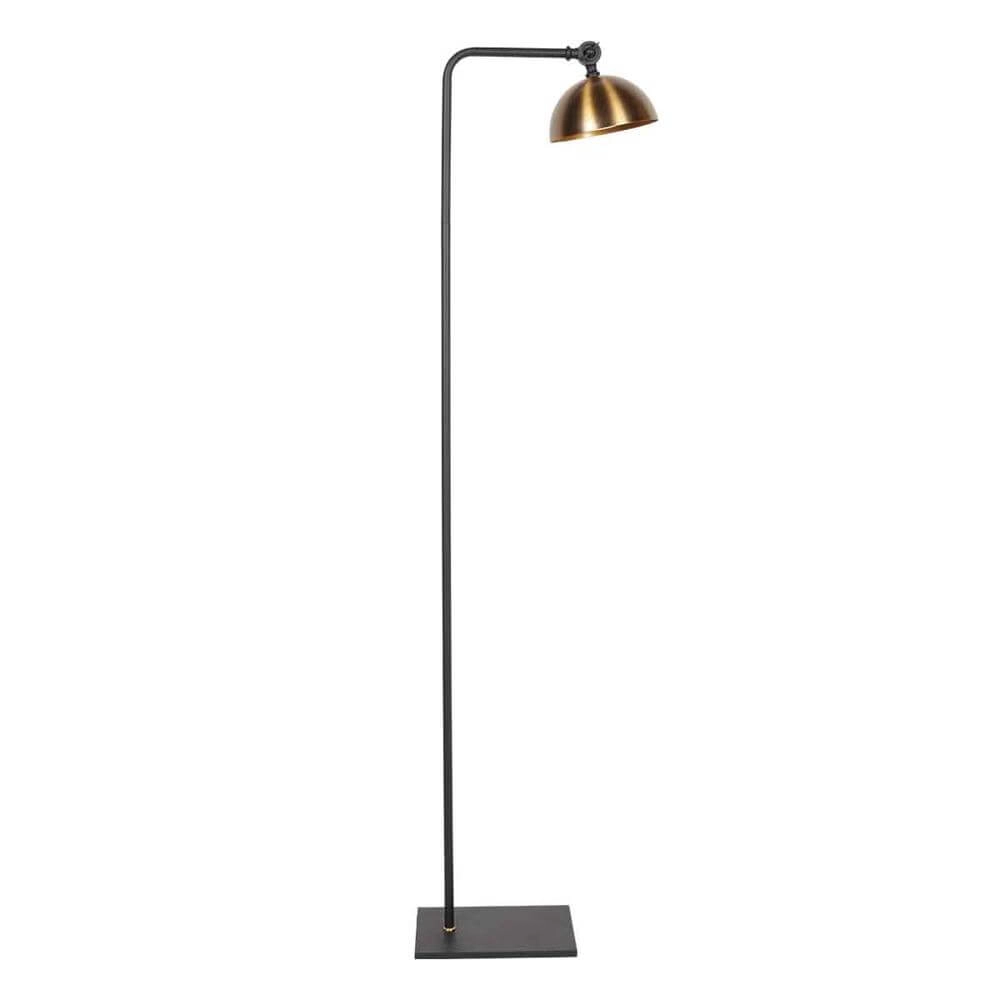 Lampadaire Pintino noir avec bronze