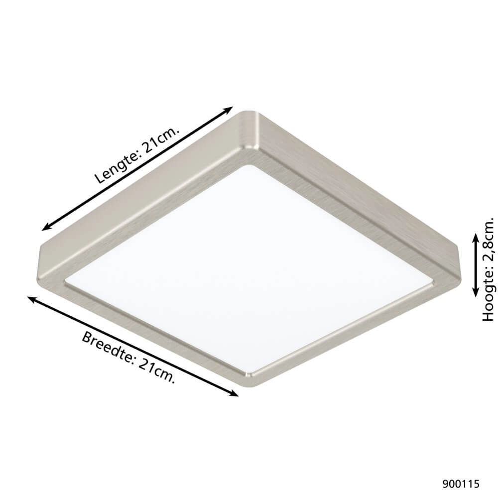 Plafonnier Zigbee Fueva-Z 21x21cm en acier inoxydable Eglo 9008606225705