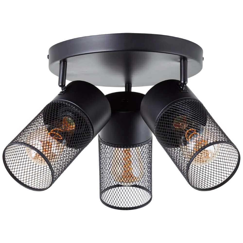 Plafonnier noir Kamolo 3x E27 Brilliant 4004353409417