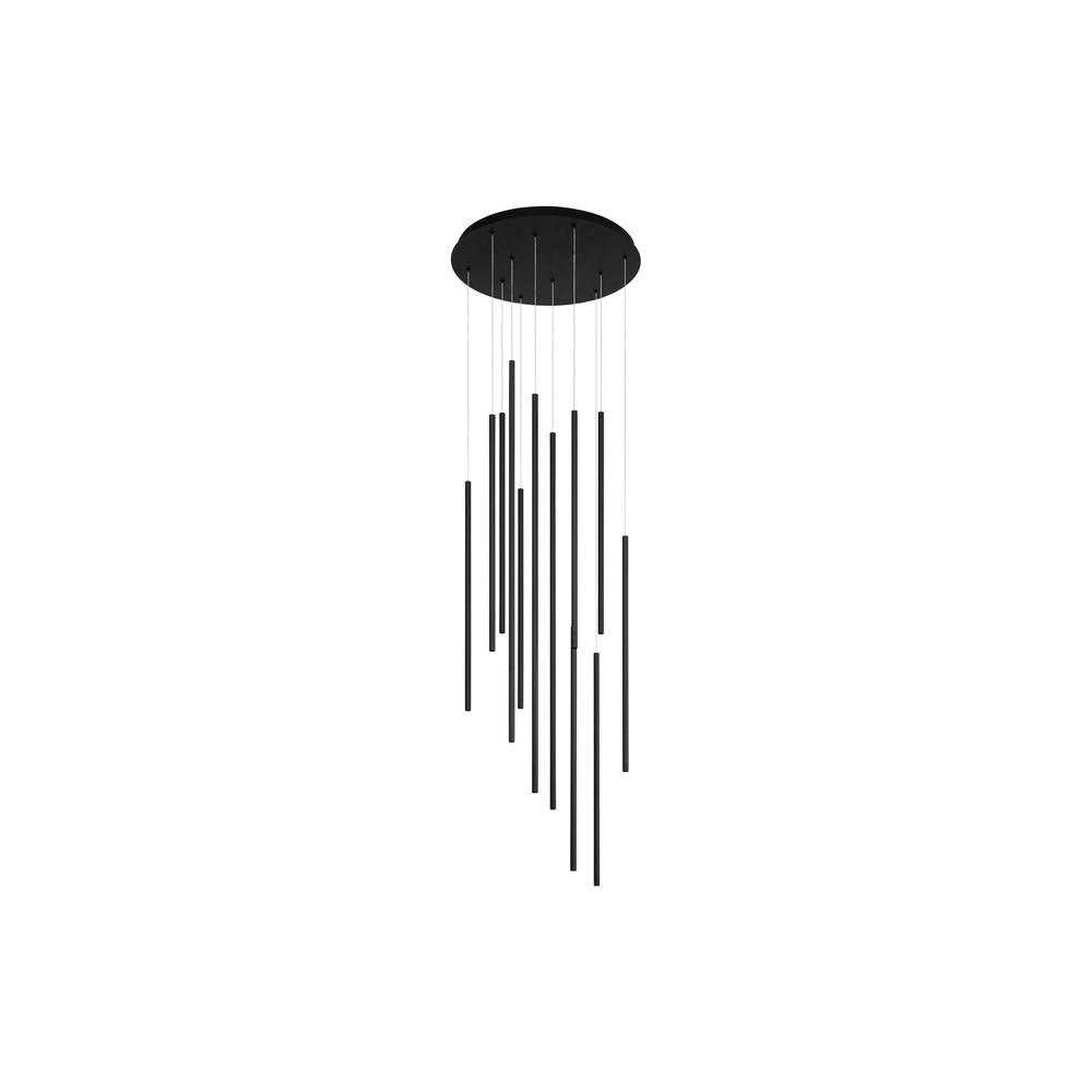 Suspension design Elettra 12 lumières noir Lyora 5212017446060