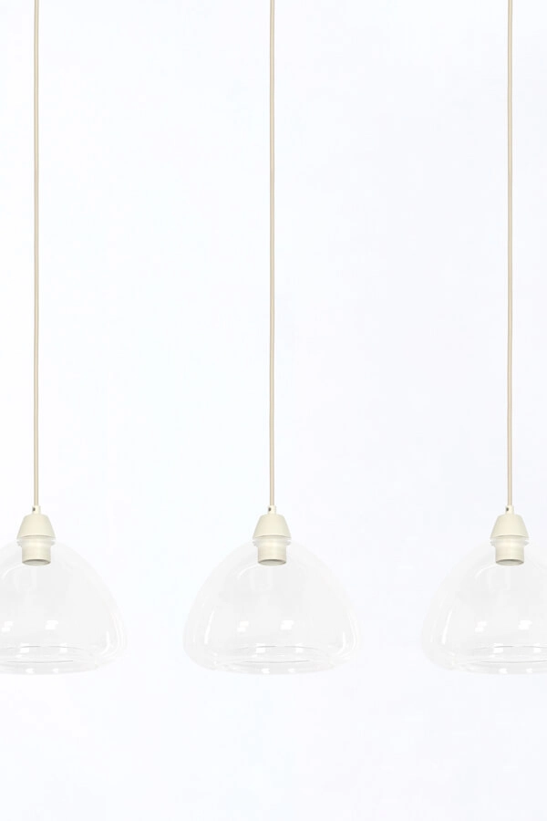 Suspension 3 lumières Bisho Design crème 94cm Light & Living 8717807743314