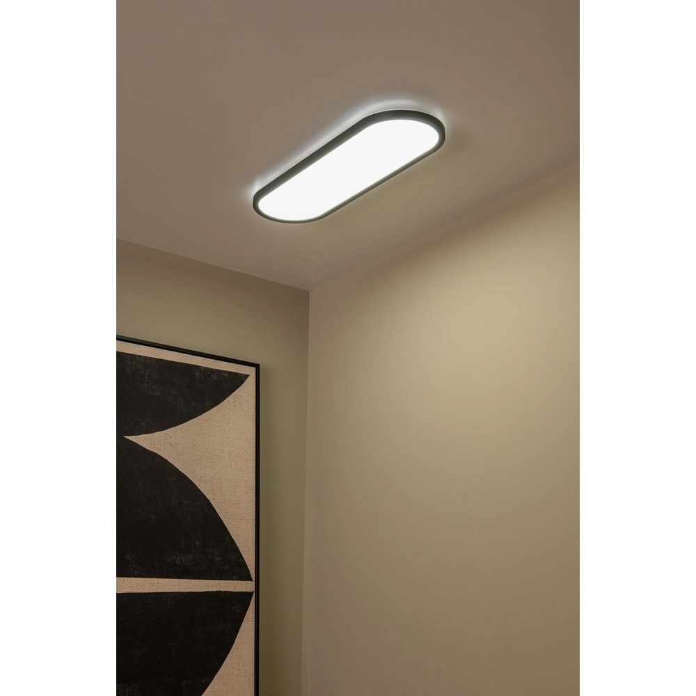 Éclairage ovale de plafond Elly noir 24W Lucide 5411212071811