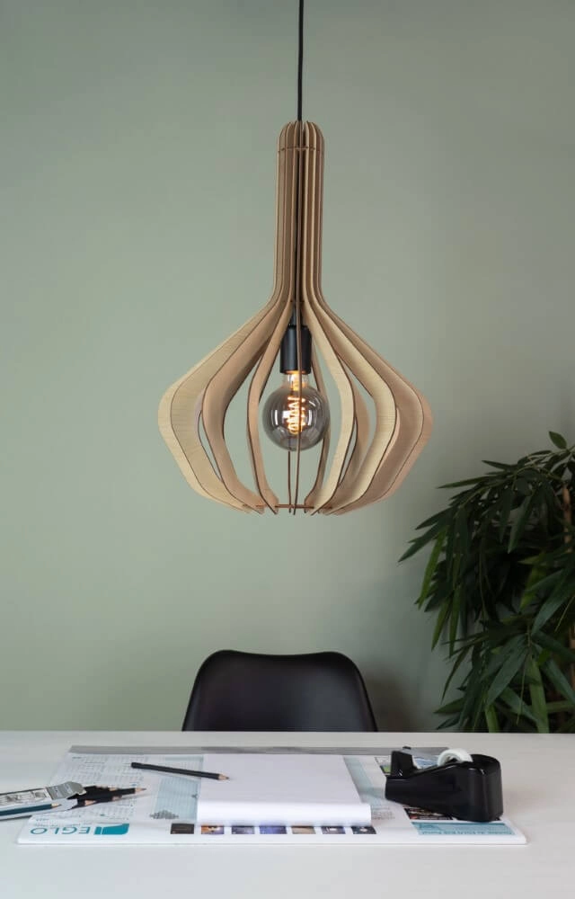 Lampe suspendue en bois Velasco Ø 38 cm Eglo 9008606224050