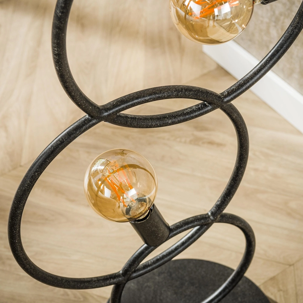 Lampadaire de conception Loop noir - 3x E27 Lyora 8716803511040