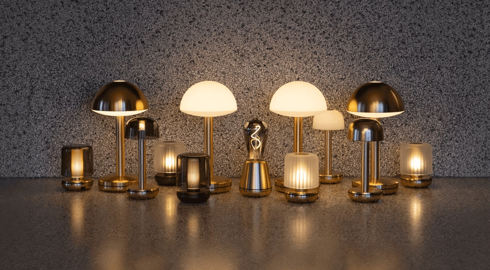 Lampe de table rechargeable Firefly or fumé Humble 6097522865846