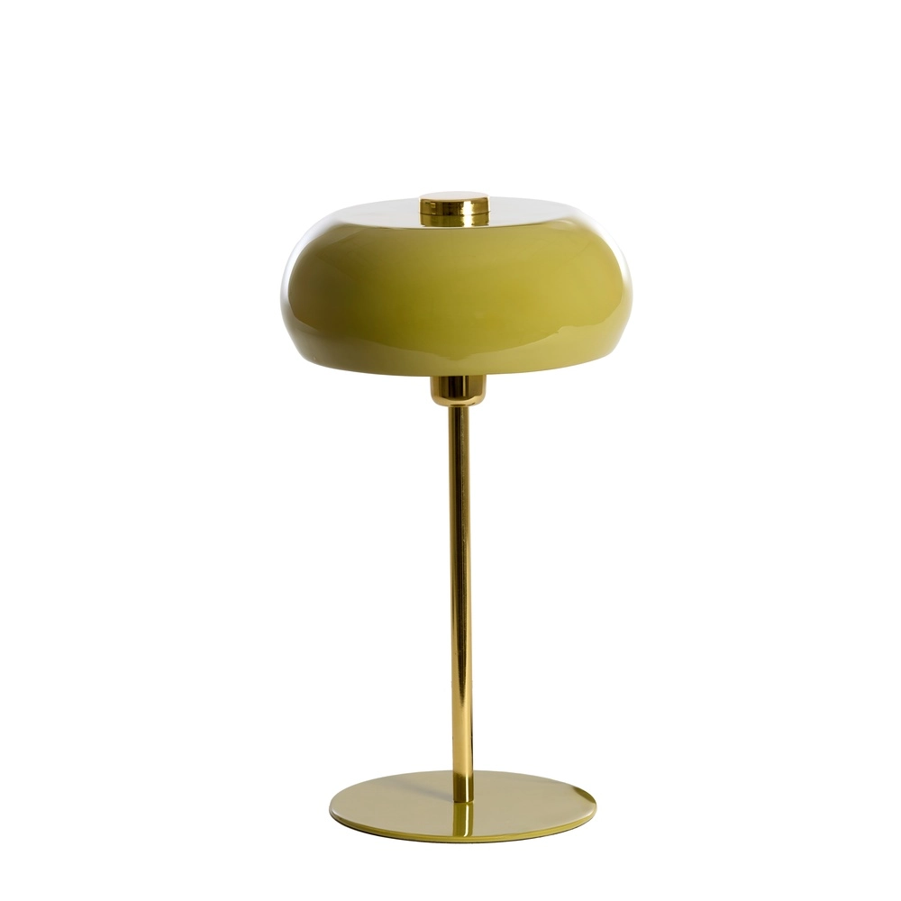 Lampe de table Surin Ø 26cm - vert olive brillant avec or