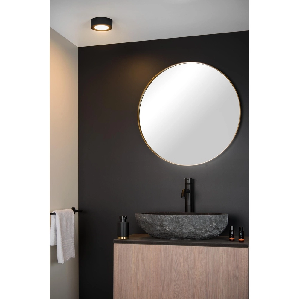 Éclairage de plafond Brice-Led Ø 11,7cm - IP44 noir Lucide 5411212281203