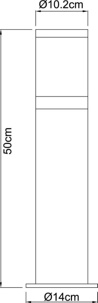 Lampe de terrasse en inox Xeloo 50 cm Globo 9007371197651