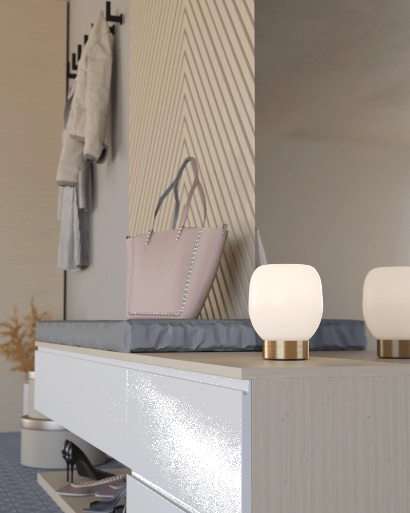 Lampe de table dorée Manzanares avec verre blanc Eglo 9008606235926