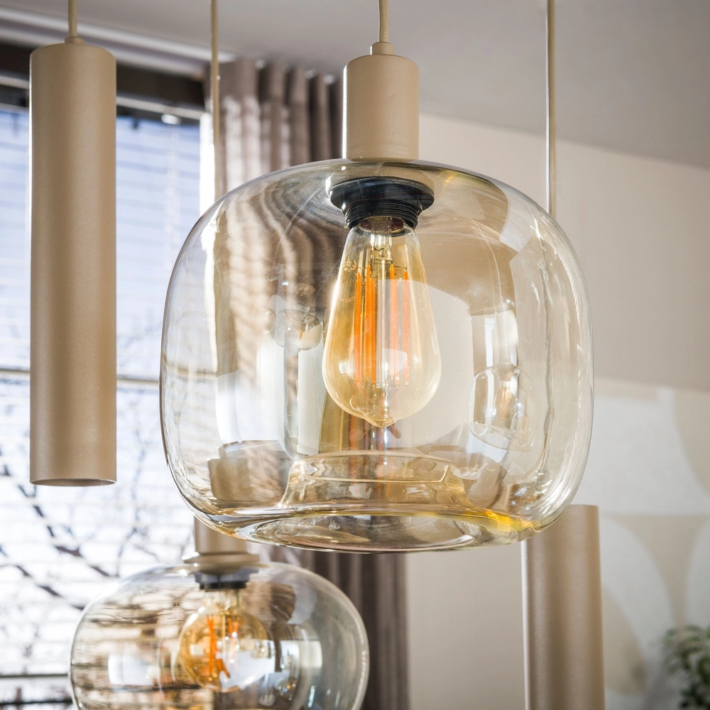 Lampe pendante moderne Serene Brun sable clair à 9 Lyora 8716803514829