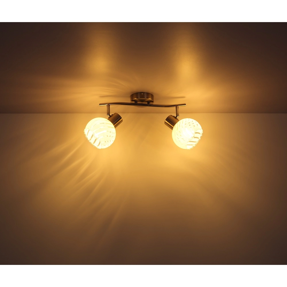 Lampe de plafond Willy Nickel 2-light Globo 9007371406104