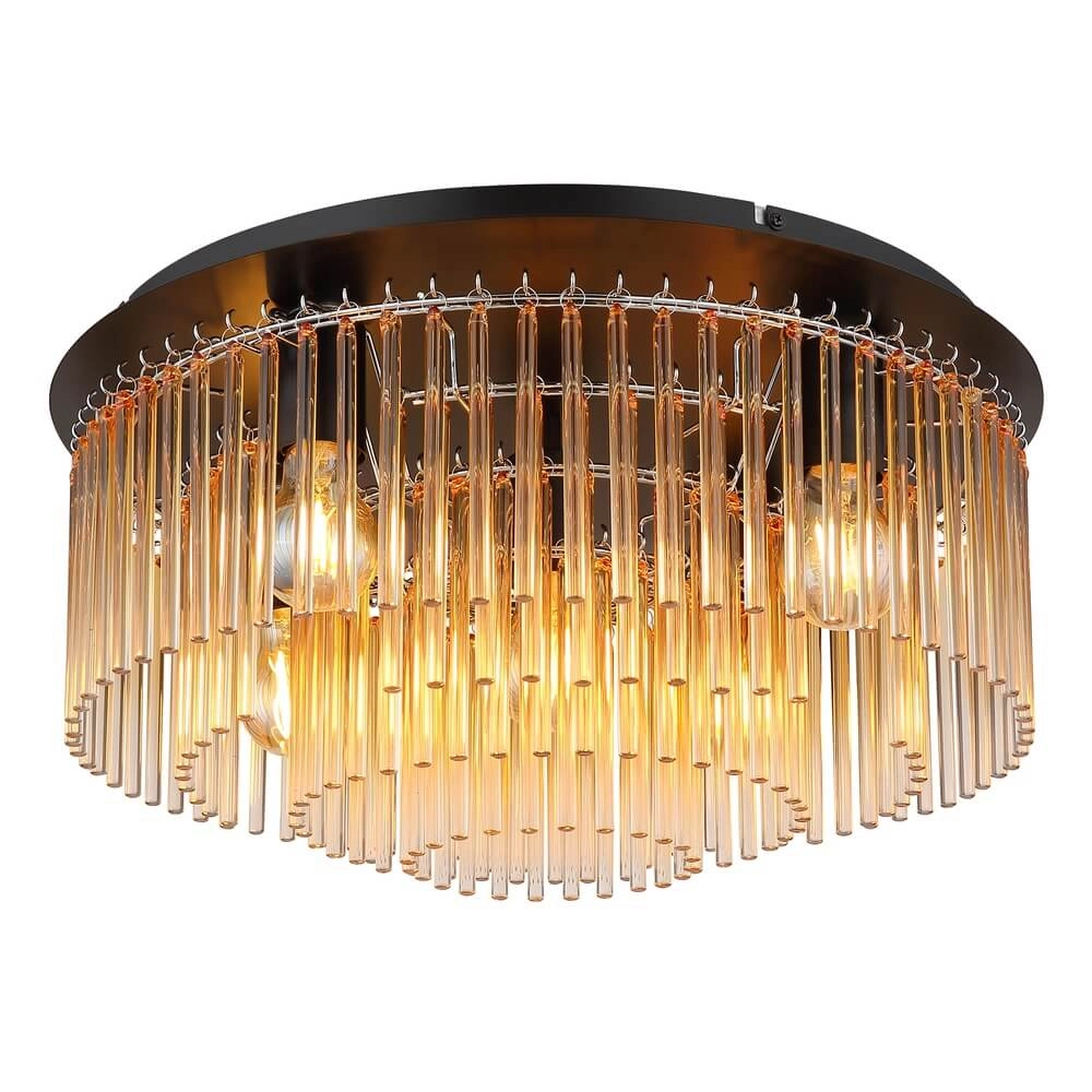 Plafonnier noir Gorley avec verre Ø 50cm Plafonnier noir Gorley avec verre Ø 50cm