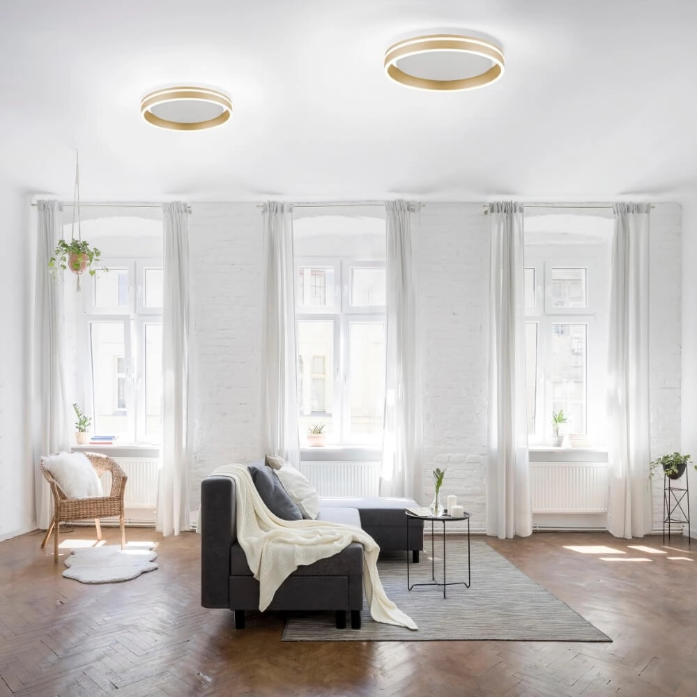 Plafonnier Q-Vito Ø 40cm en laiton Paul Neuhaus 4012248333860