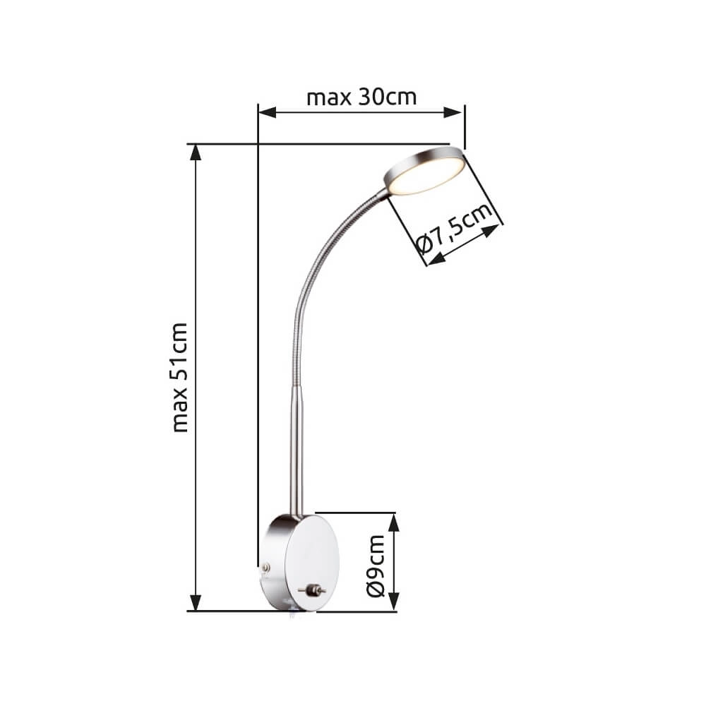 Applique murale Pegasi chrome avec cordon Globo 9007371324088