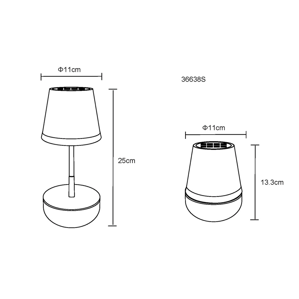 Lampe de table solaire Felina Noir Globo 9007371513505