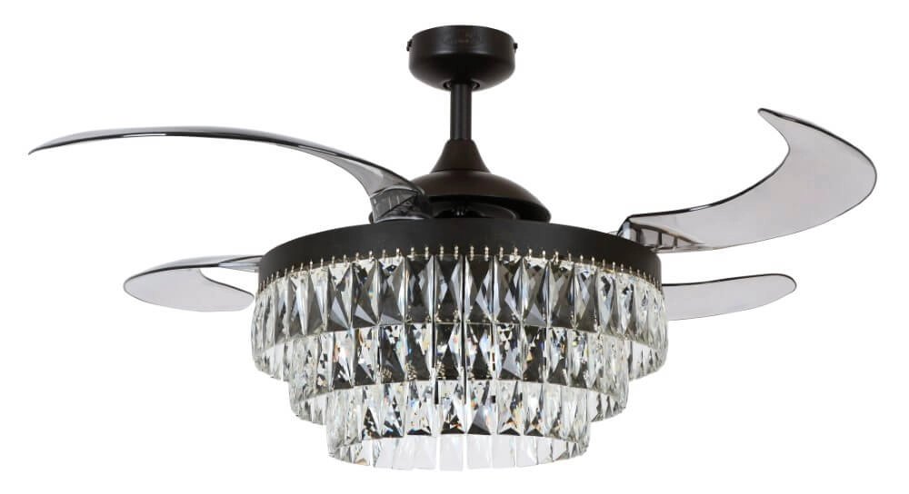 Ventilateur de plafond noir avec cristal Fanway Veil Ø 122 cm Ventilateur de plafond noir avec cristal Fanway Veil Ø 122 cm