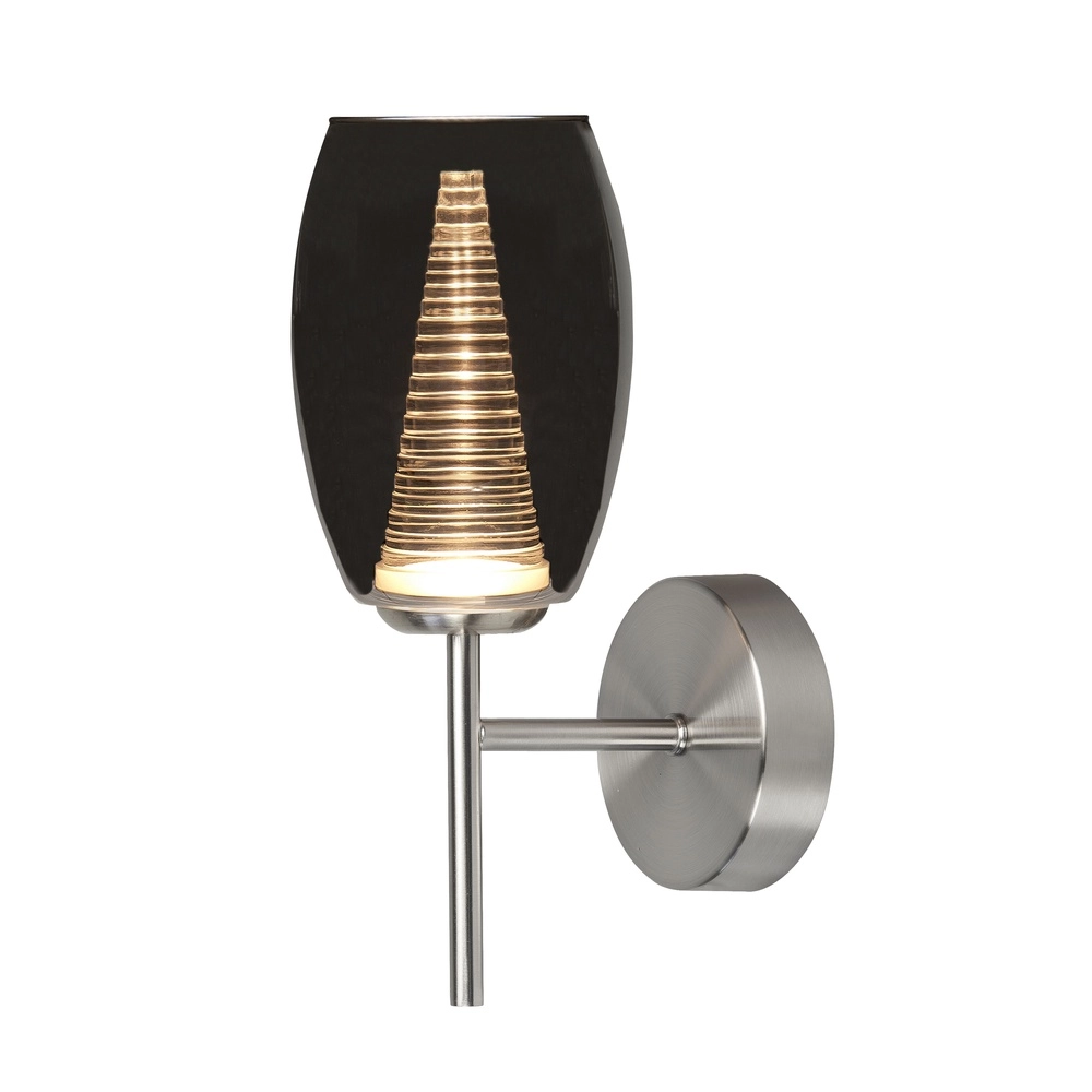 Applique murale Nebula nickel avec verre fumé