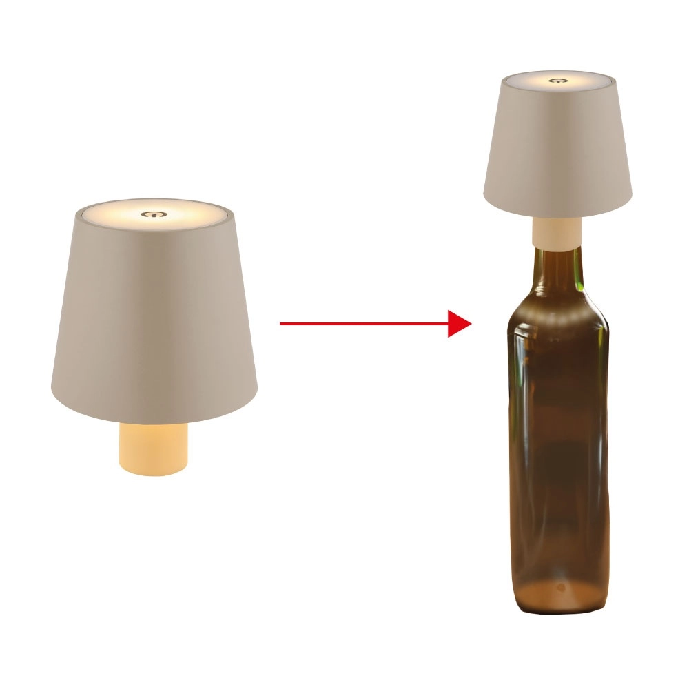 Lampe bouteille Vannie Brun sable rechargeable Globo 9007371468911