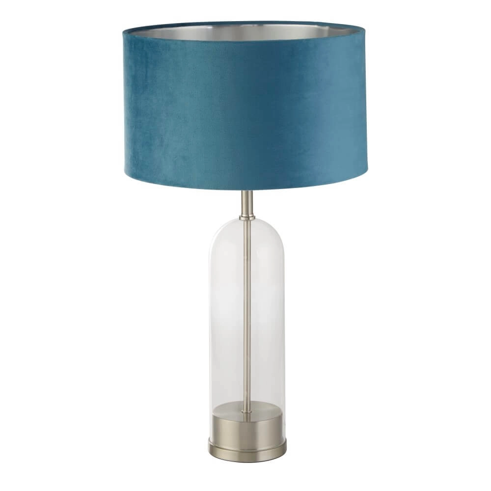 Lampe de table unique Oxford avec capuche bleue