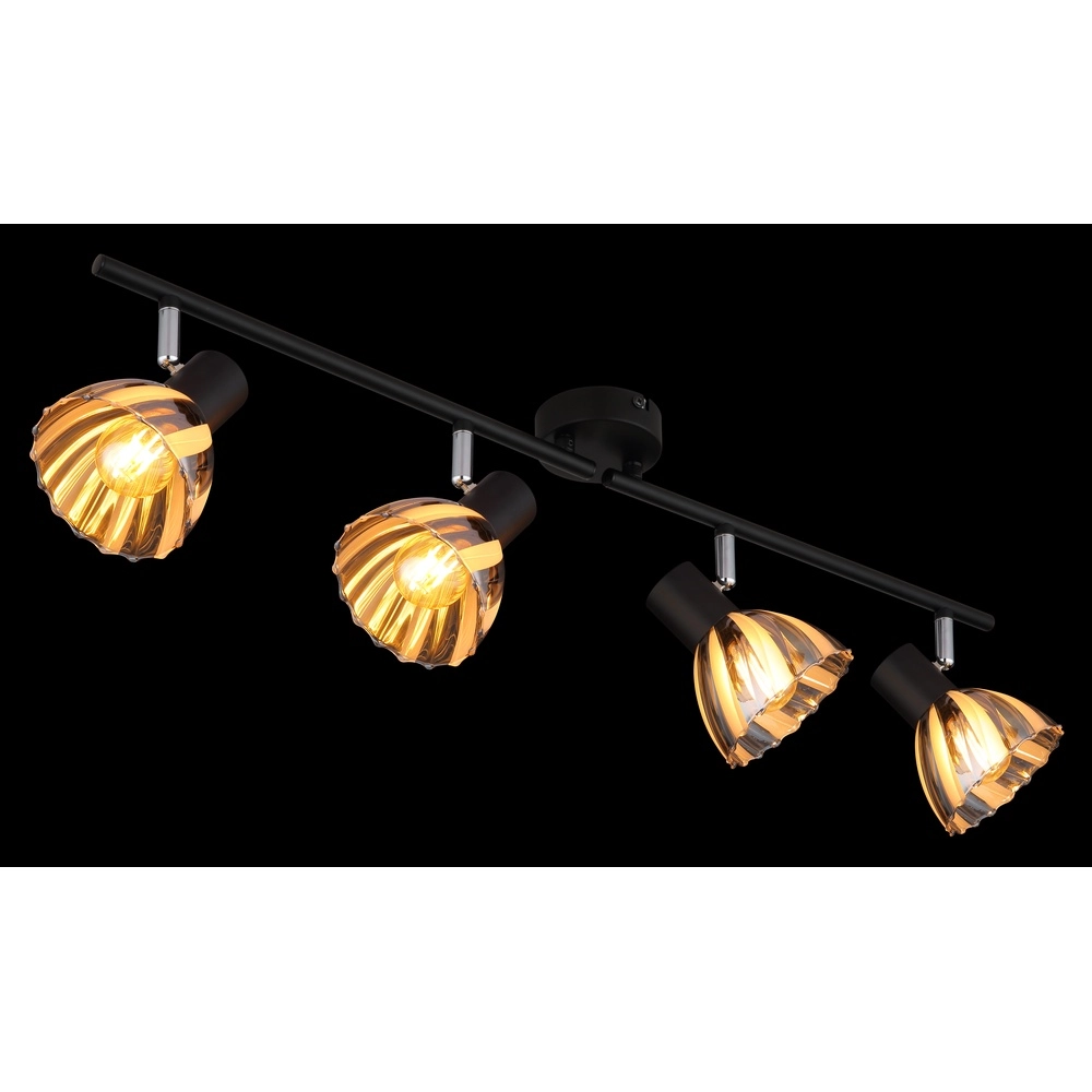 Lampe de plafond à 4 lumières Zachery Noir Globo 9007371525492