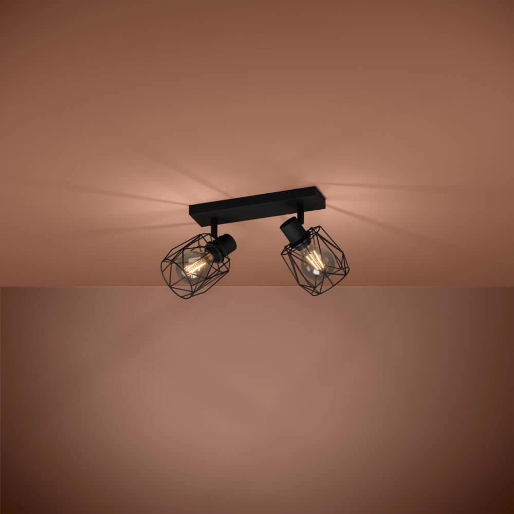 Plafonnier 2 lumières Tossino noir Stars of Light 9008606221080