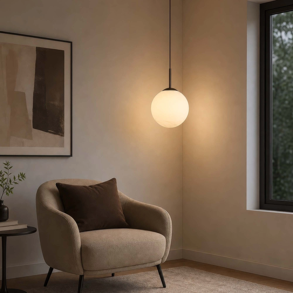 Lampe suspendue Carrara 1-brun clair Searchlight 5,05342E+12