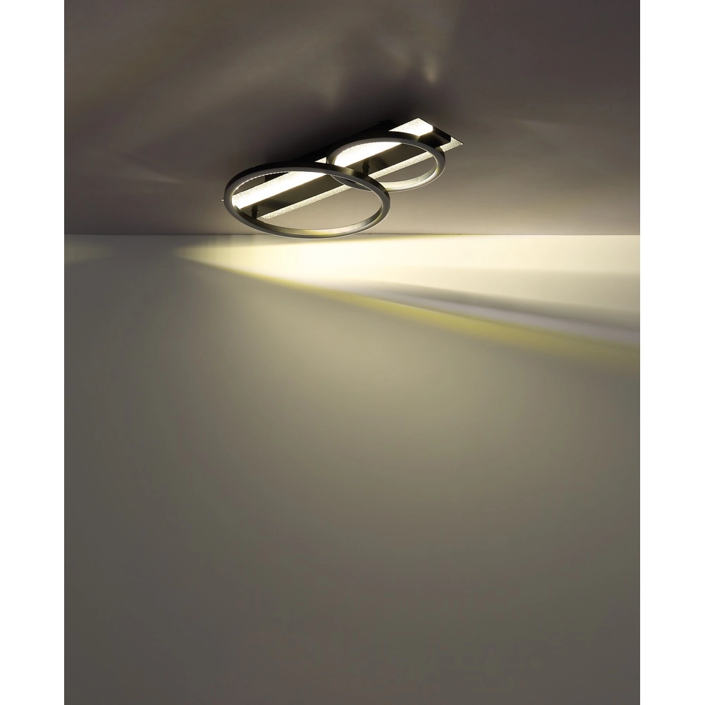 Lampe de plafond noire Norberto 2 anneaux Globo 9007371566839